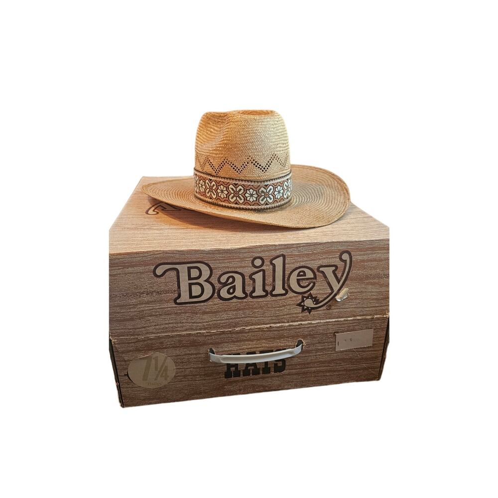 Vintage Men's Straw Cowboy‎ Hat BAILEY U-ROLLIT  6 7/8 excellent condition w/box